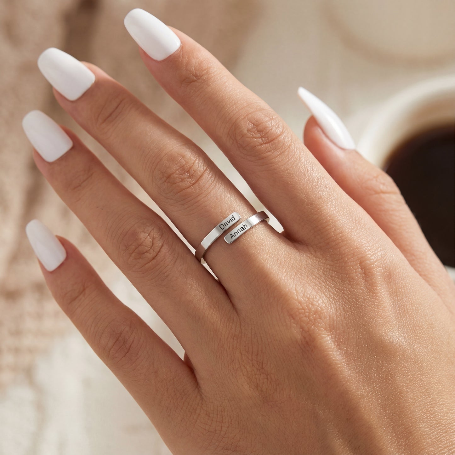 Verstellbarer Doppelname-Ring "Dual Soul"