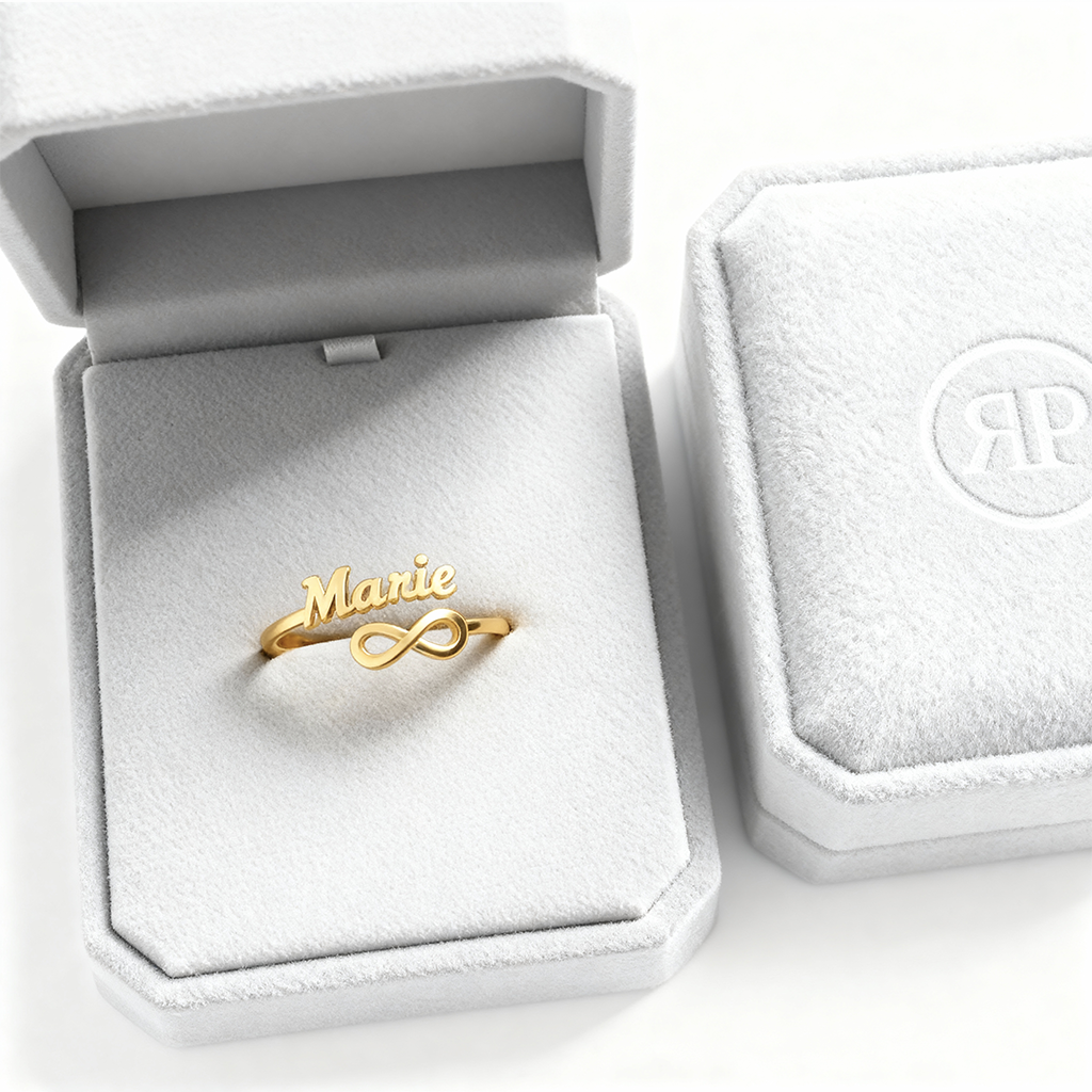 Verstellbarer Namensring "Ewige Bindung"