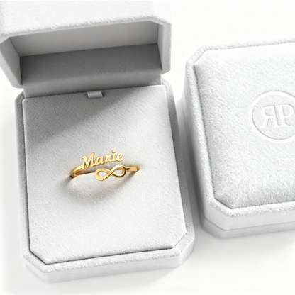 Verstellbarer Namensring "Ewige Bindung"