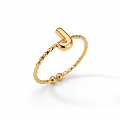 Verstellbarer Initialenring „Minimalist“