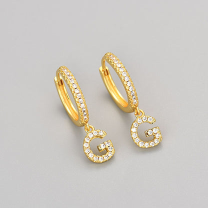 Initialen-Ohrringe „Kristall“