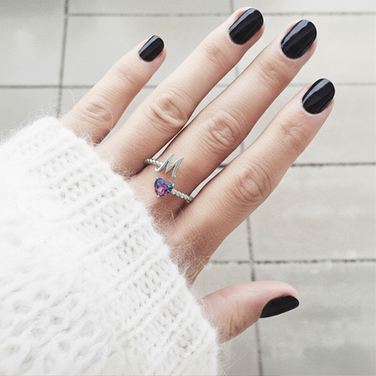 Verstellbarer Namensring "Meerjungfrauenflosse"