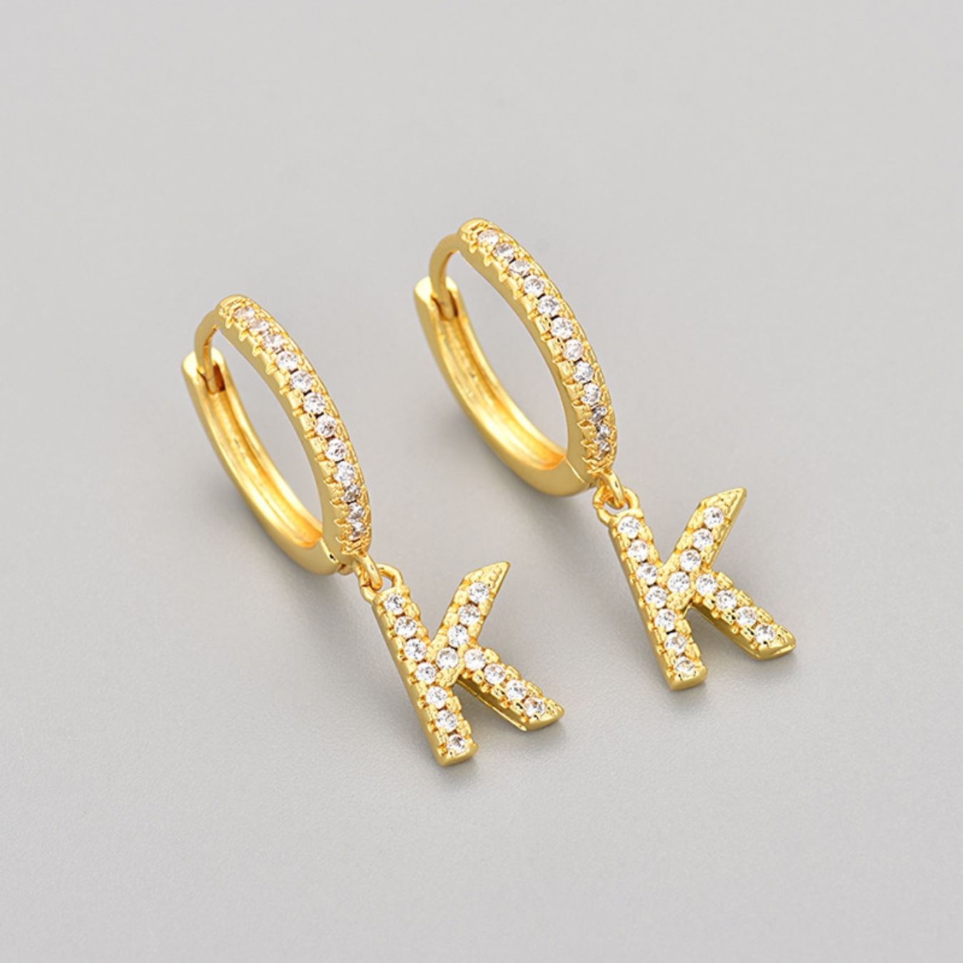 Initialen-Ohrringe „Kristall“