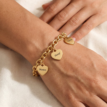 Initial Armband "Custom Hearts"