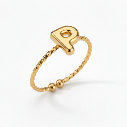 Verstellbarer Initialenring „Minimalist“