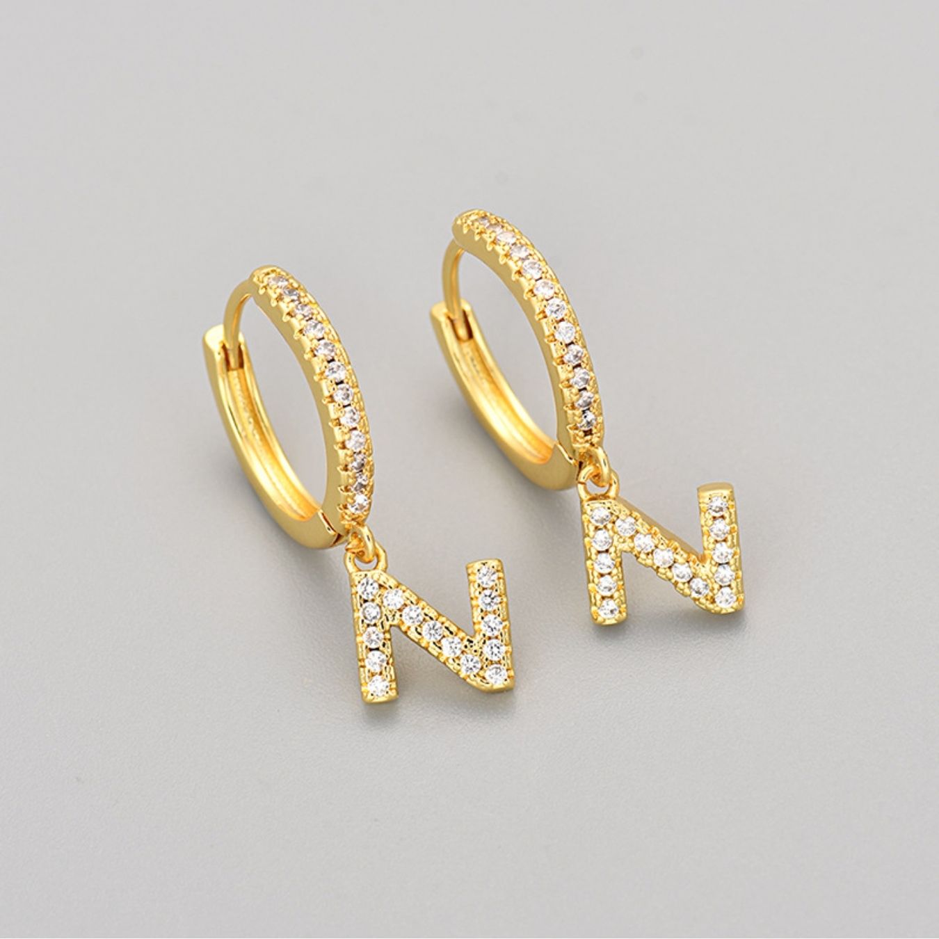 Initialen-Ohrringe „Kristall“