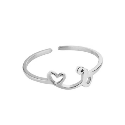 Verstellbarer Initialenring „Pretty“