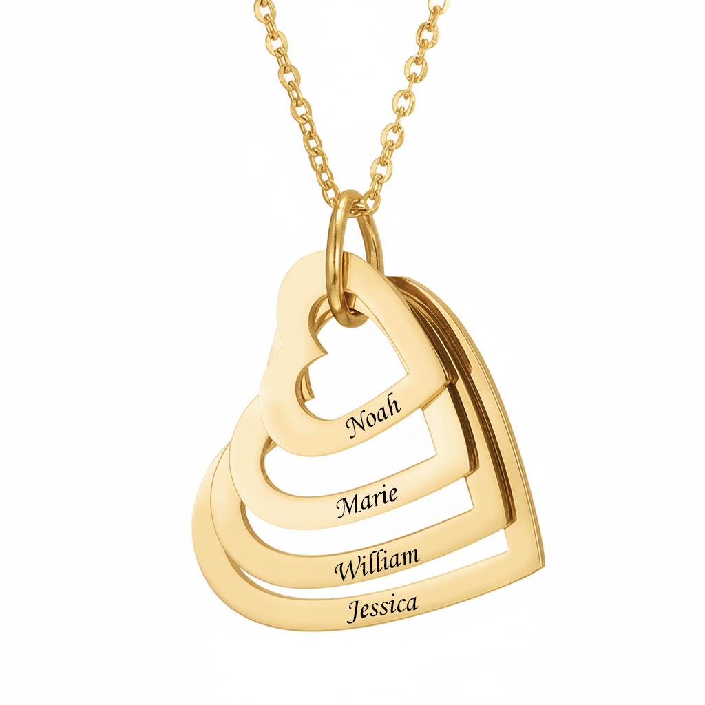 Namenskette "Verschachtelte Herzen"