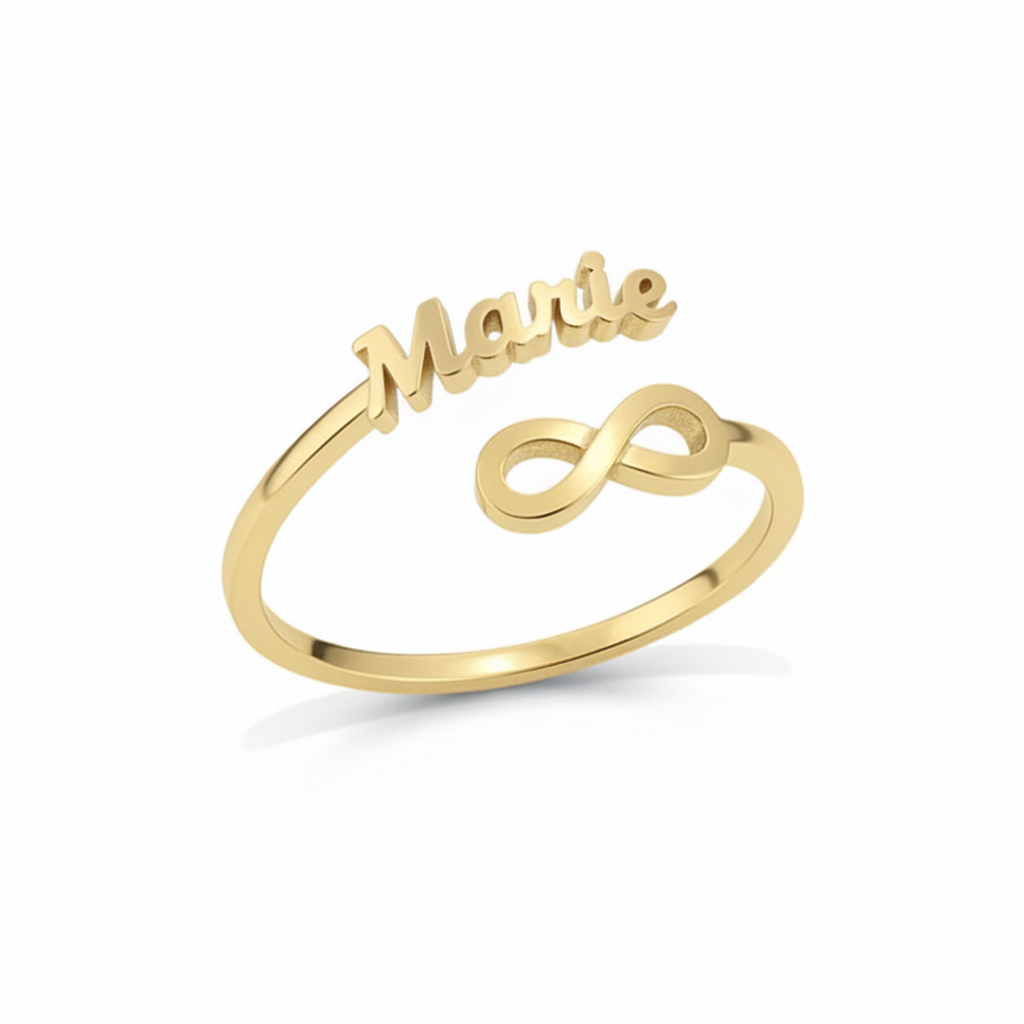 Verstellbarer Namensring "Ewige Bindung"