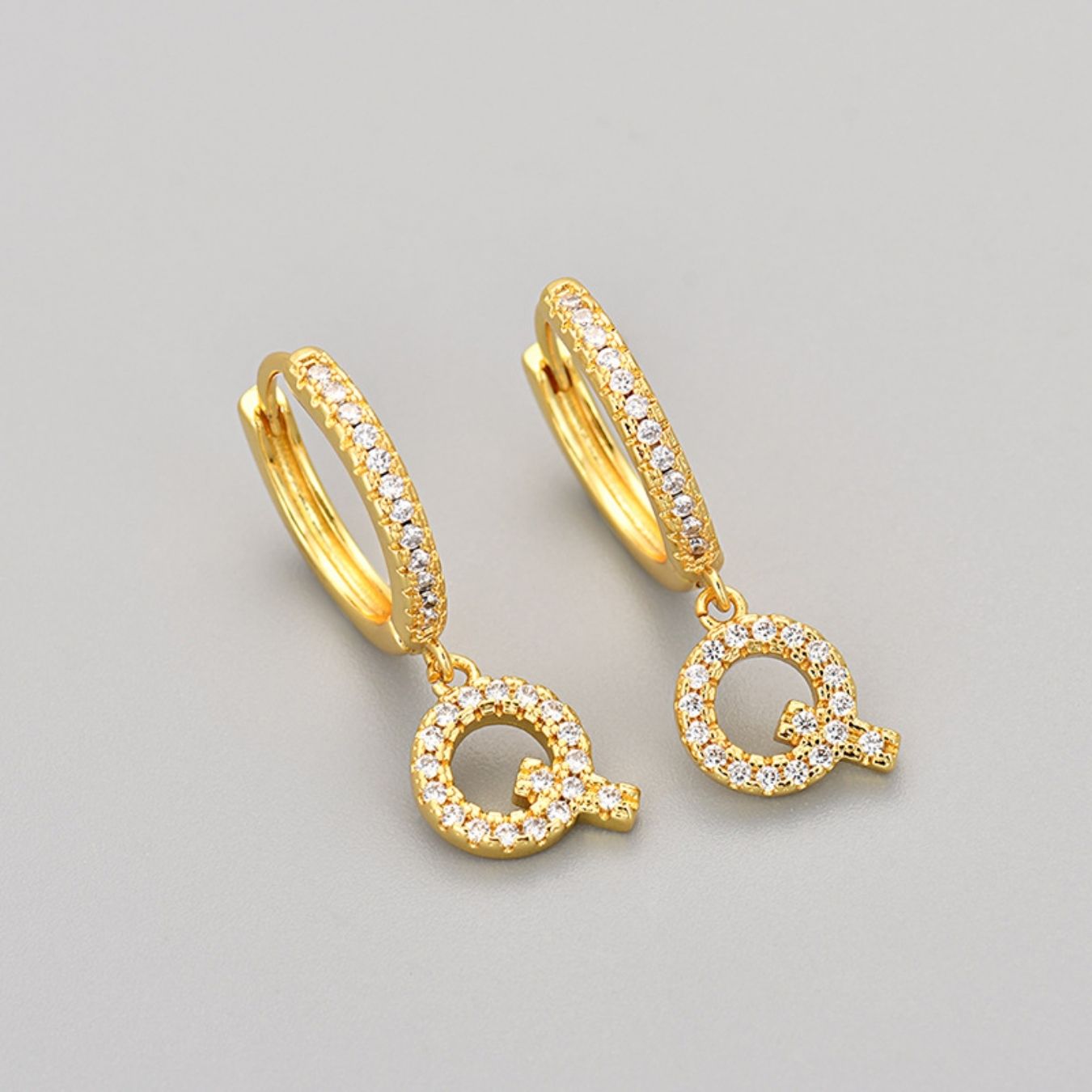 Initialen-Ohrringe „Kristall“
