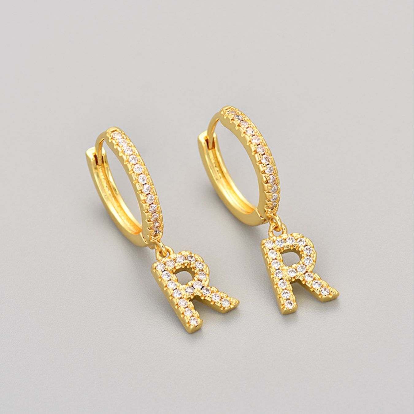 Initialen-Ohrringe „Kristall“