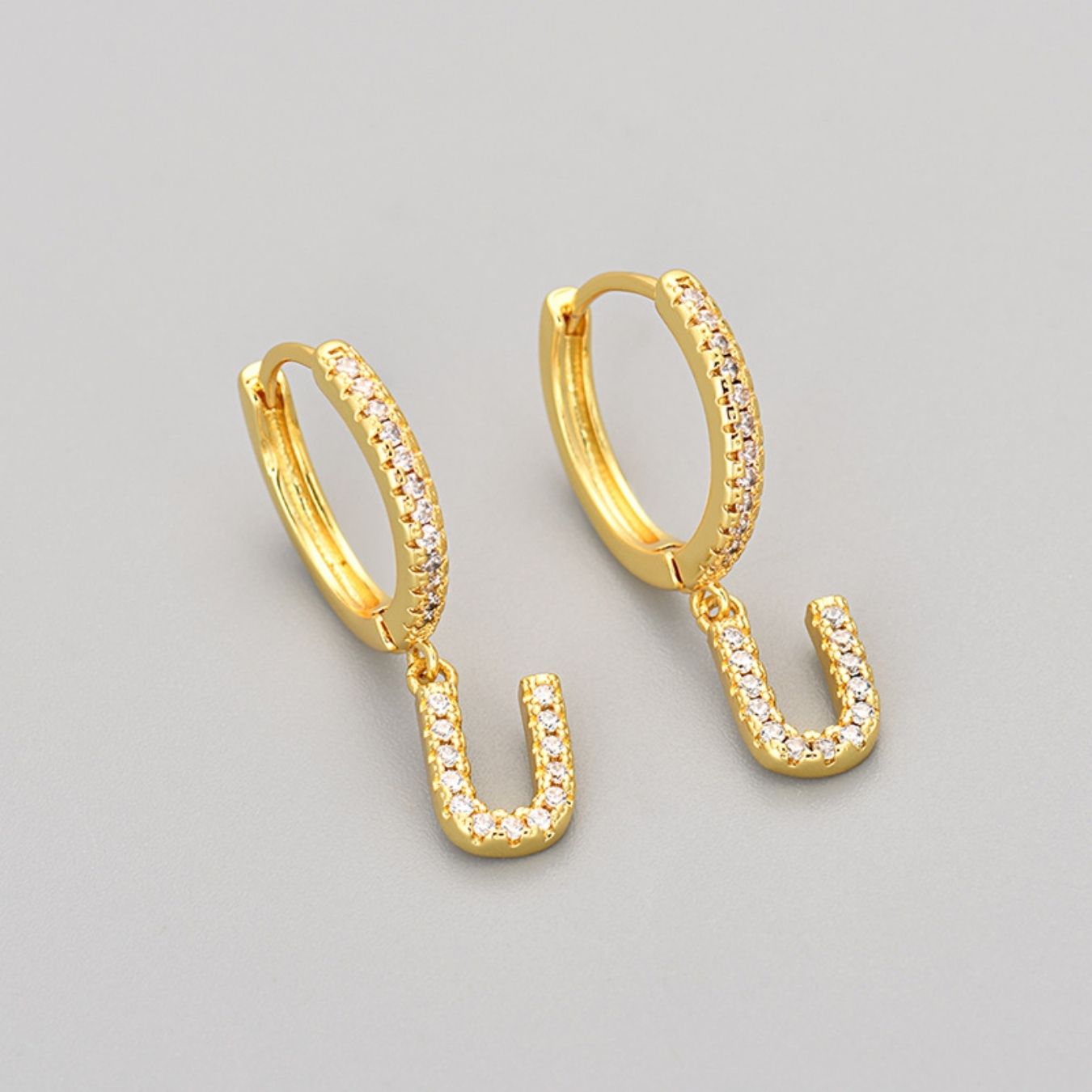 Initialen-Ohrringe „Kristall“