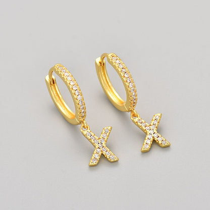 Initialen-Ohrringe „Kristall“