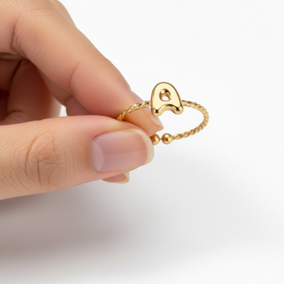 Verstellbarer Initialenring „Minimalist“