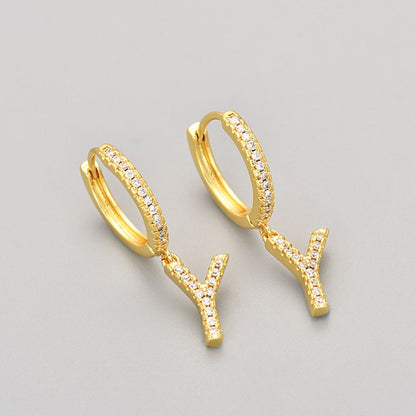 Initialen-Ohrringe „Kristall“