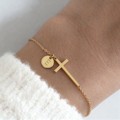 Initialenarmband „Kreuz“