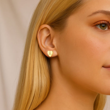 Initialen-Ohrringe „Chic Heart“