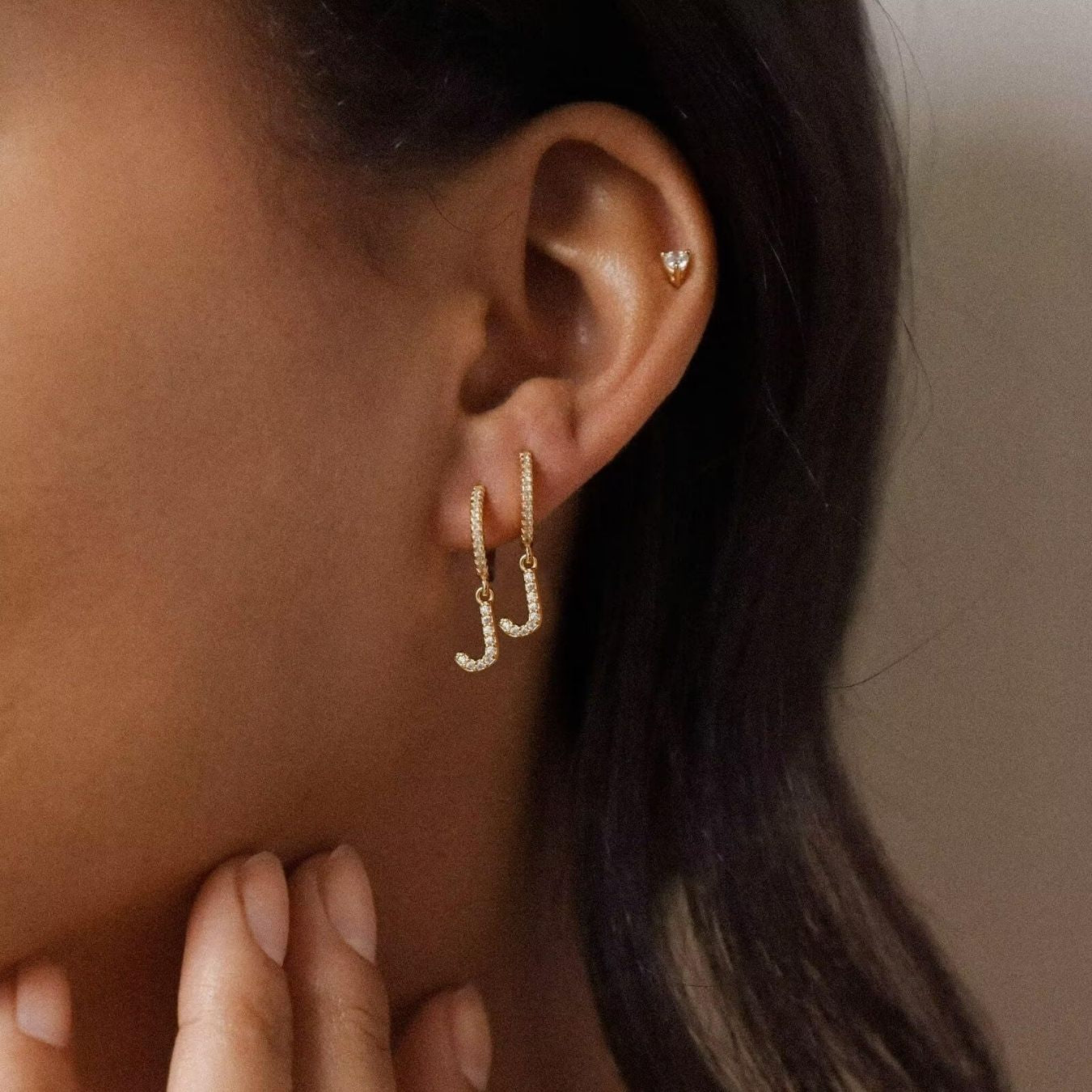 Initialen-Ohrringe „Kristall“