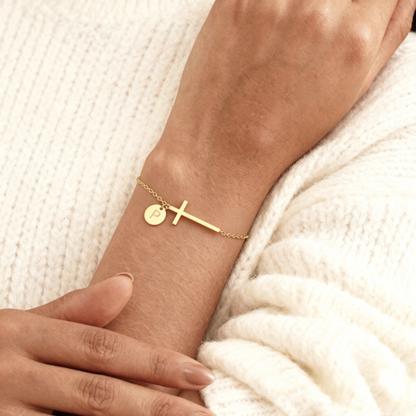 Initialenarmband „Kreuz“