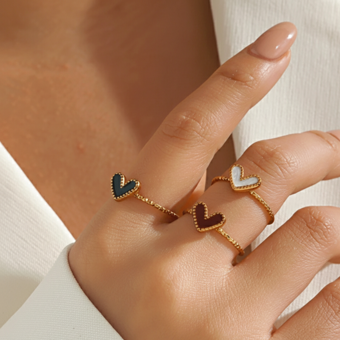 RICCARDI - VERSTELLBARER RING "Luna Heart"