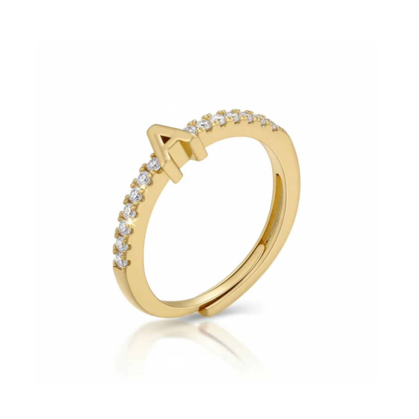 Verstellbarer Initialenring „Sparkle“