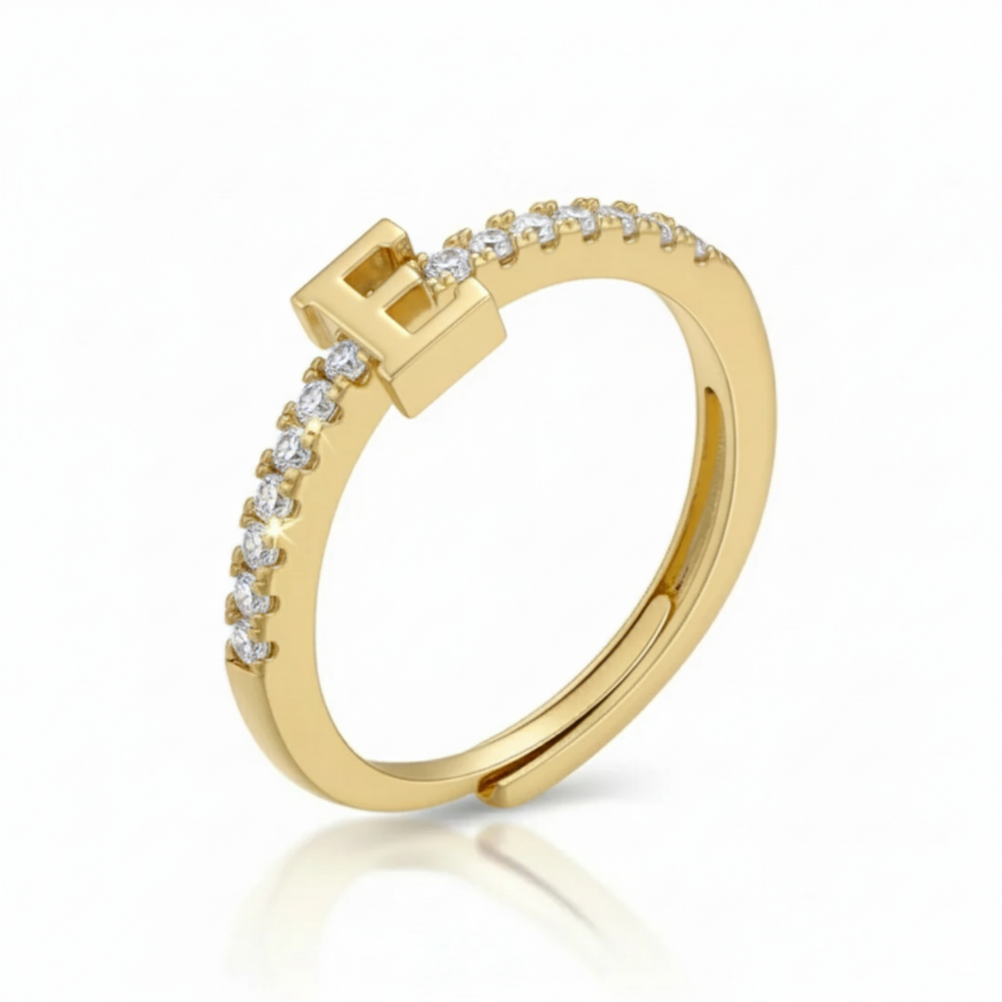 Verstellbarer Initialenring „Sparkle“