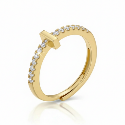 Verstellbarer Initialenring „Sparkle“