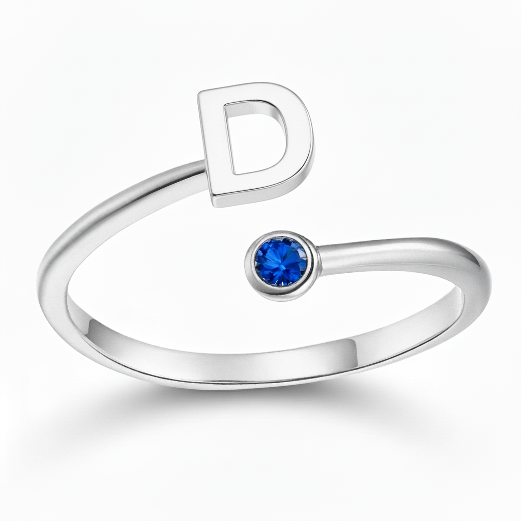 Verstellbarer Initialenring "Essence"