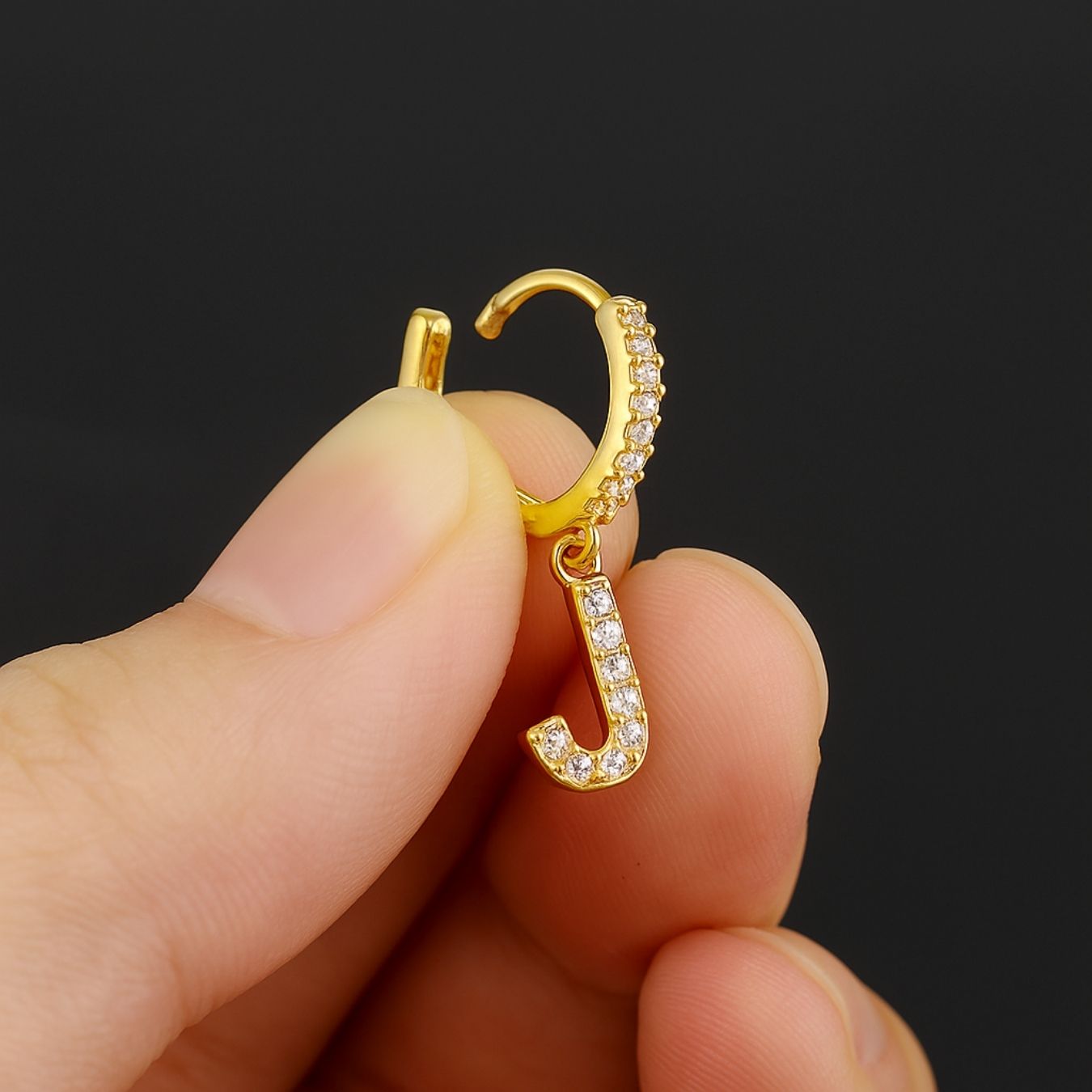 Initialen-Ohrringe „Kristall“