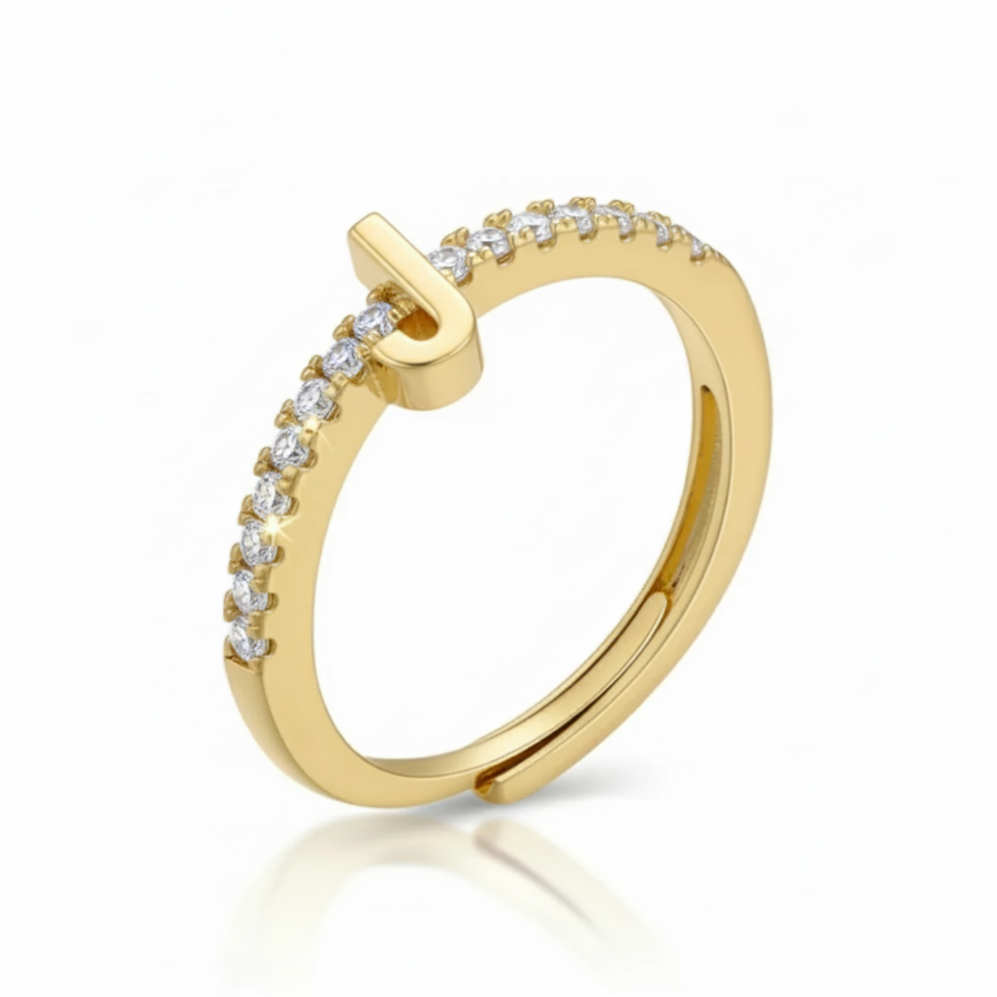 Verstellbarer Initialenring „Sparkle“