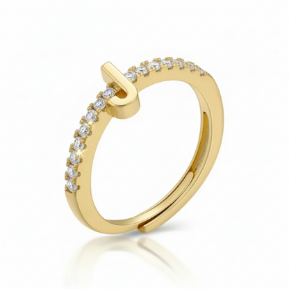 Verstellbarer Initialenring „Sparkle“
