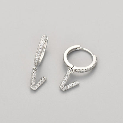 Initialen-Ohrringe „Kristall“