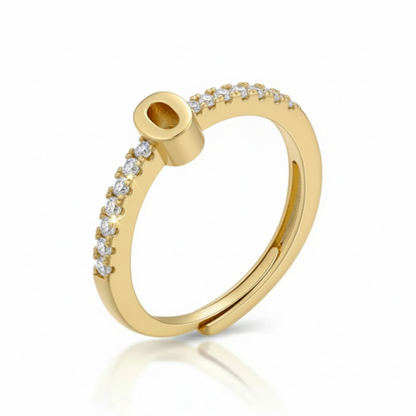 Verstellbarer Initialenring „Sparkle“