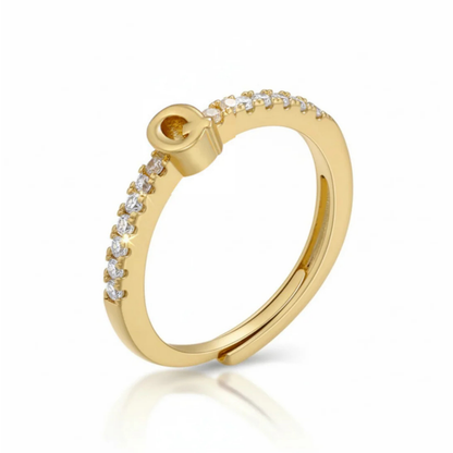 Verstellbarer Initialenring „Sparkle“
