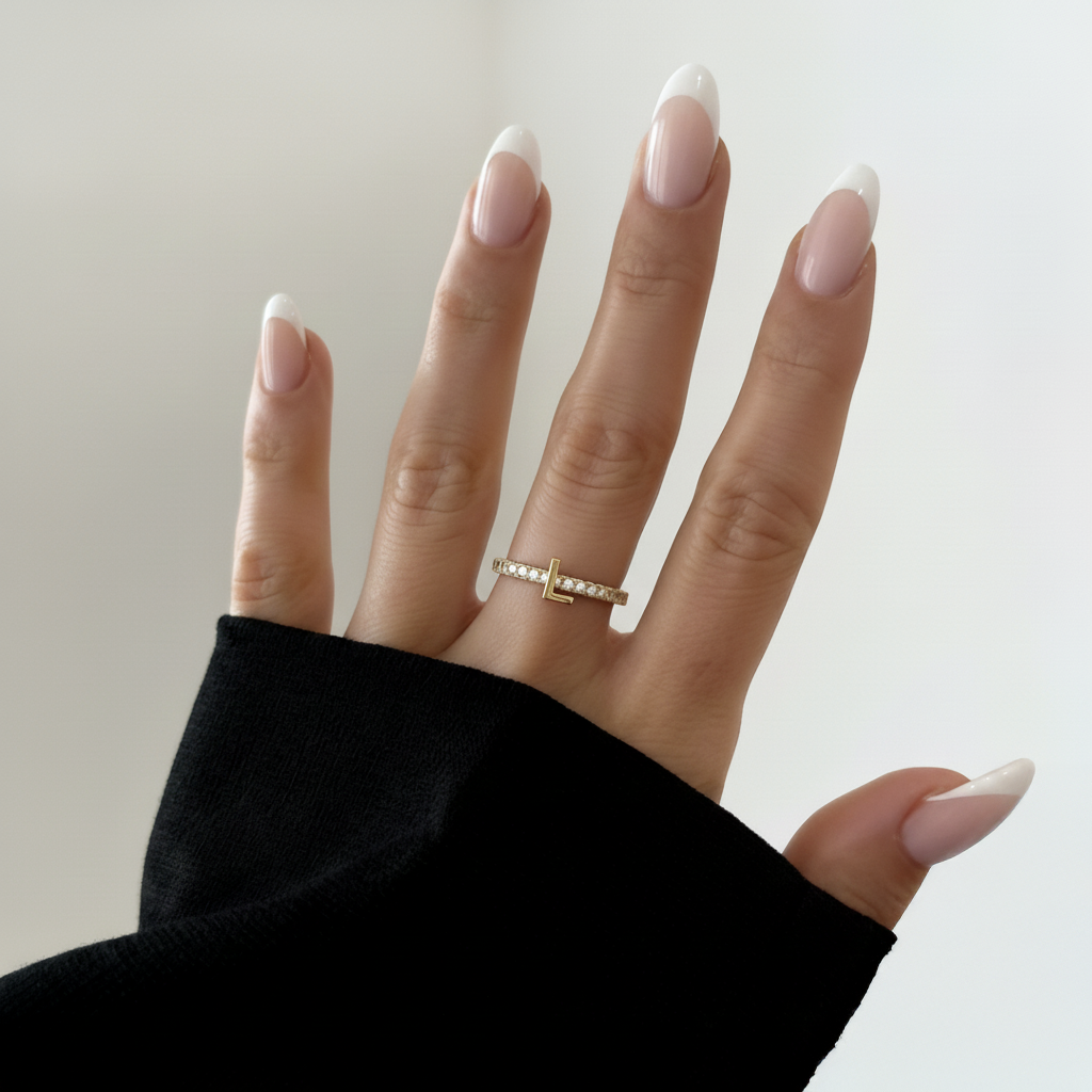 Verstellbarer Initialenring „Sparkle“