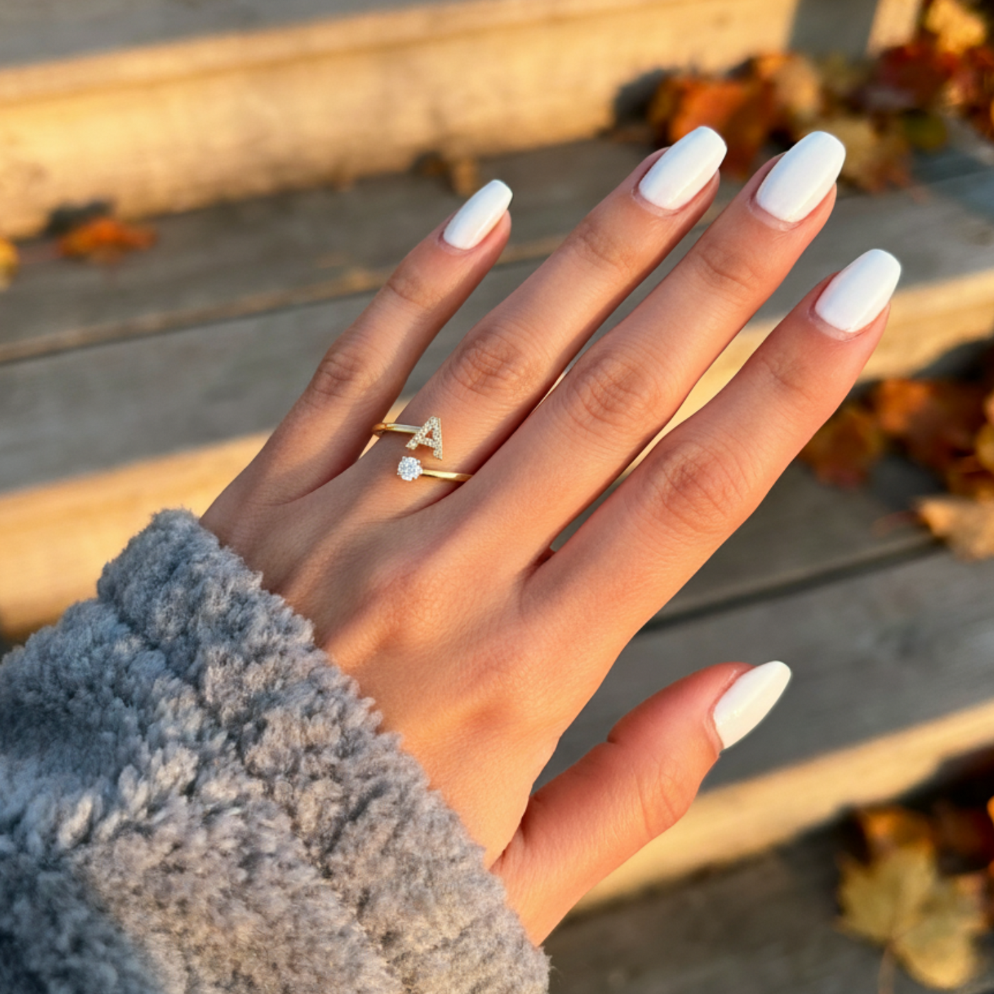 Verstellbarer Buchstabenring „Classic“