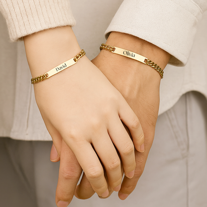 RICCARDI - "Love Locked" PERSONALISIERTES PASSENDES ARMBAND-SET 