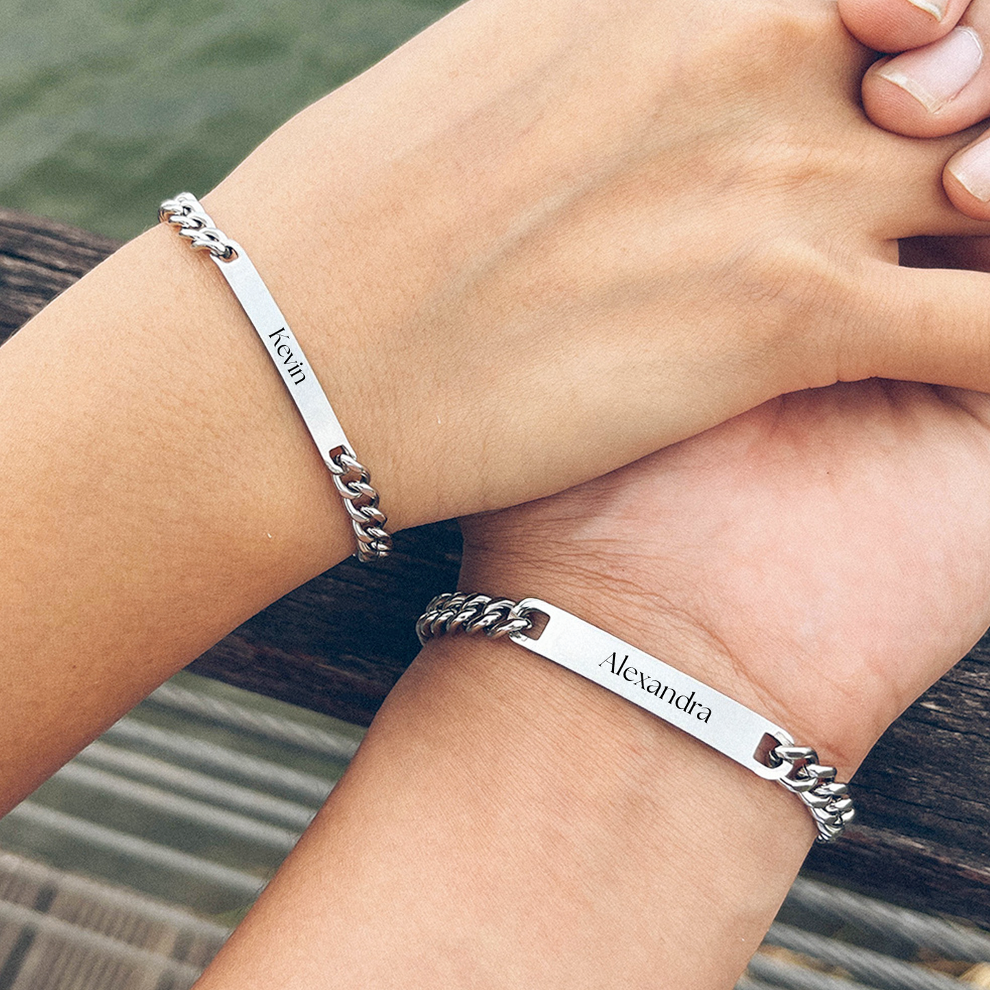 RICCARDI - "Love Locked" PERSONALISIERTES PASSENDES ARMBAND-SET 