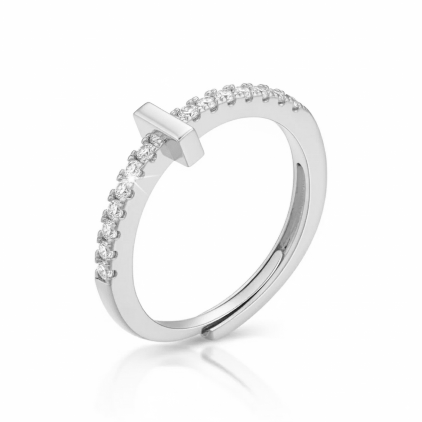 Verstellbarer Initialenring „Sparkle“