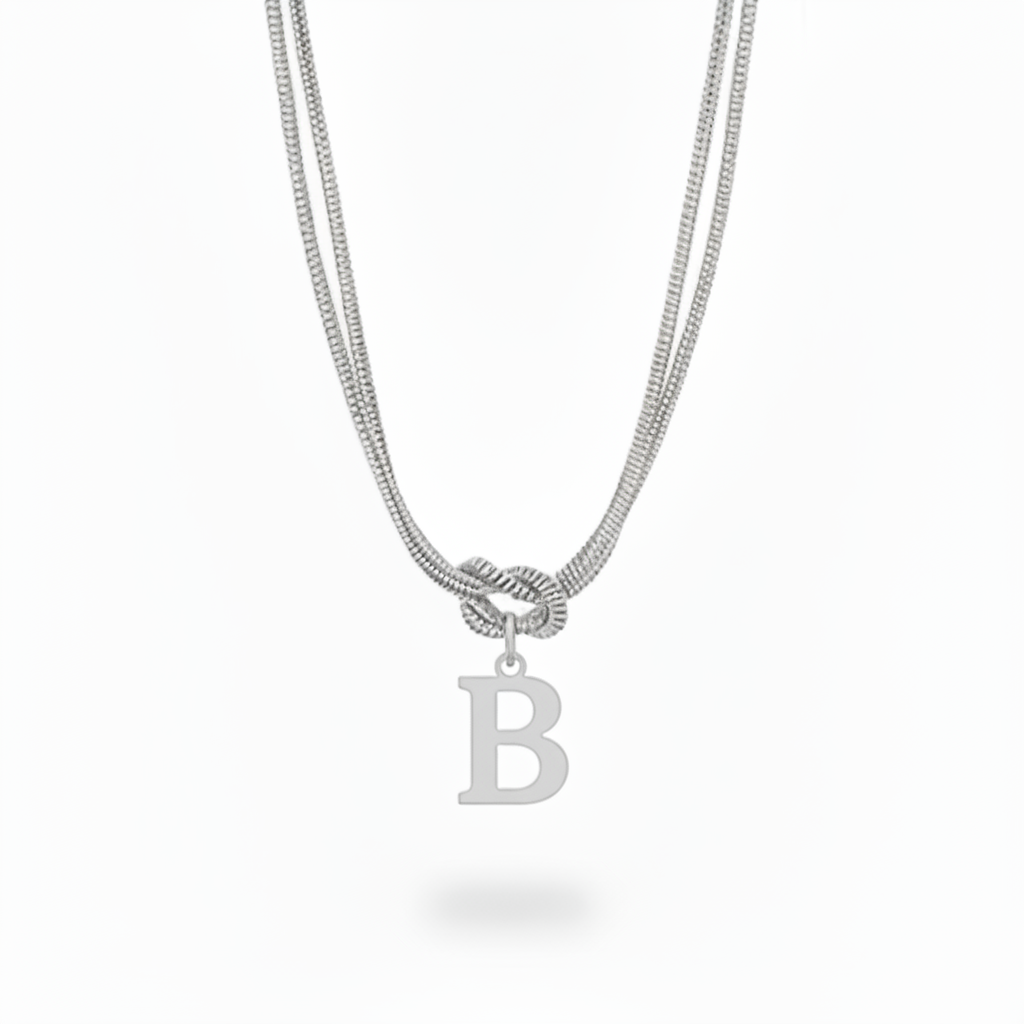 Initialen-Halskette "Alphabet-Knoten"