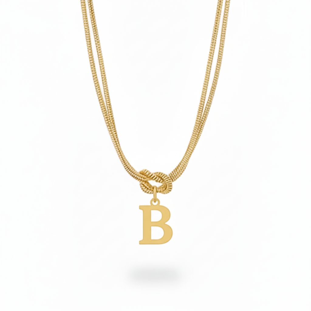 Initialen-Halskette "Alphabet-Knoten"