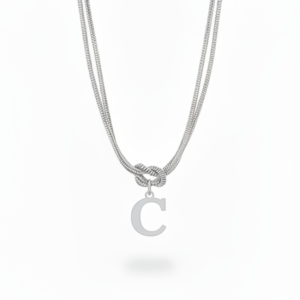 Initialen-Halskette "Alphabet-Knoten"