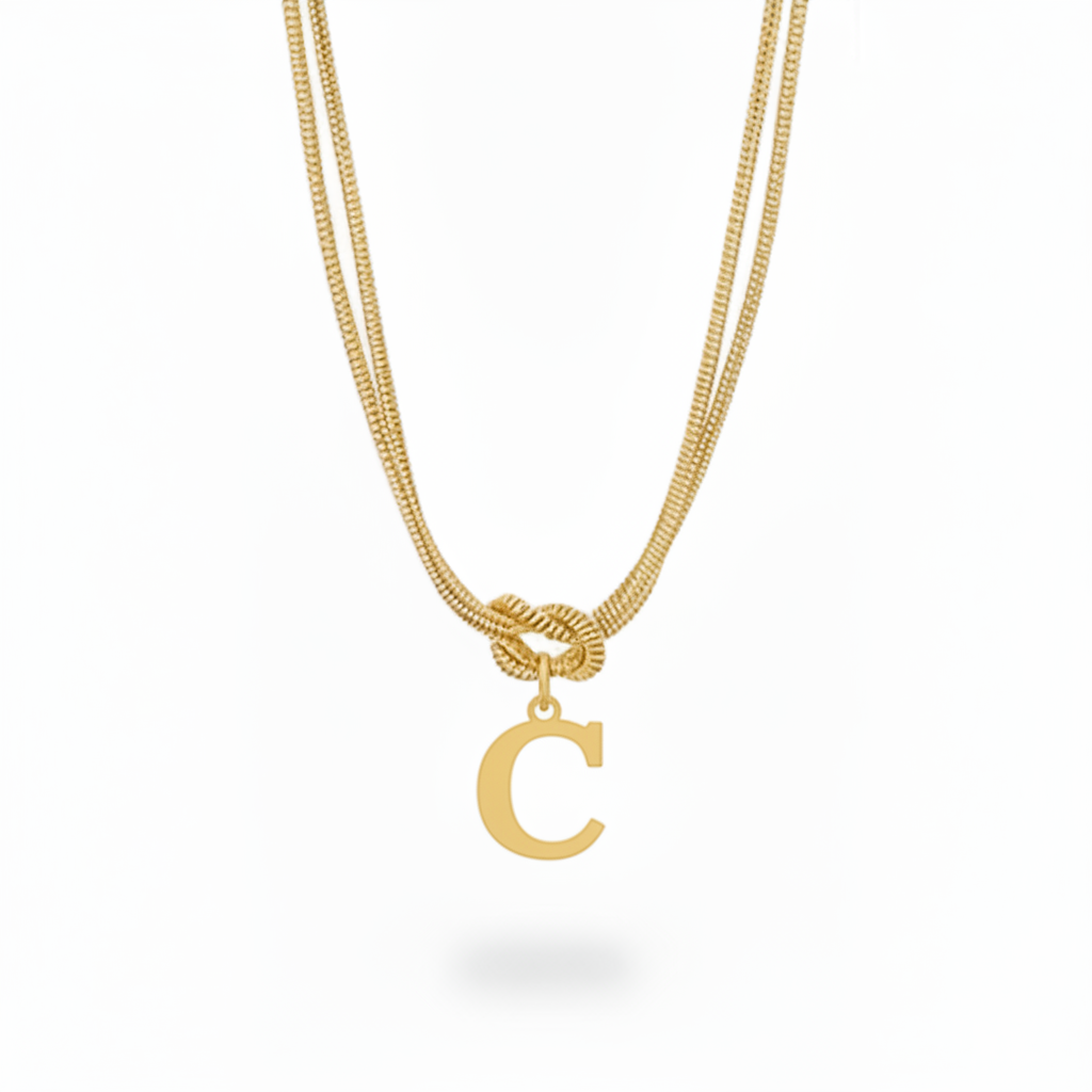 Initialen-Halskette "Alphabet-Knoten"