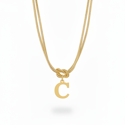 Initialen-Halskette "Alphabet-Knoten"