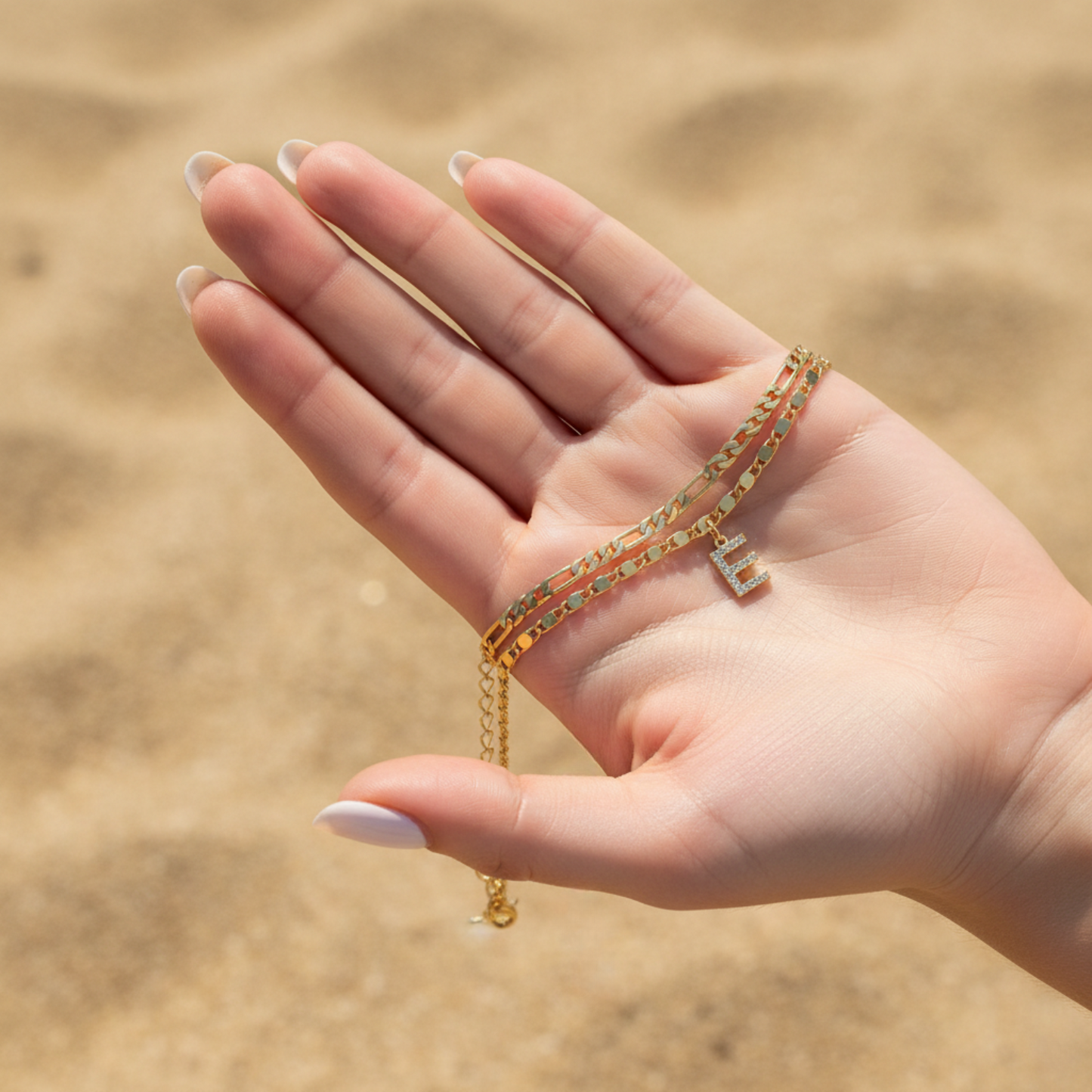 Initialenarmband „Sparkle Gold“