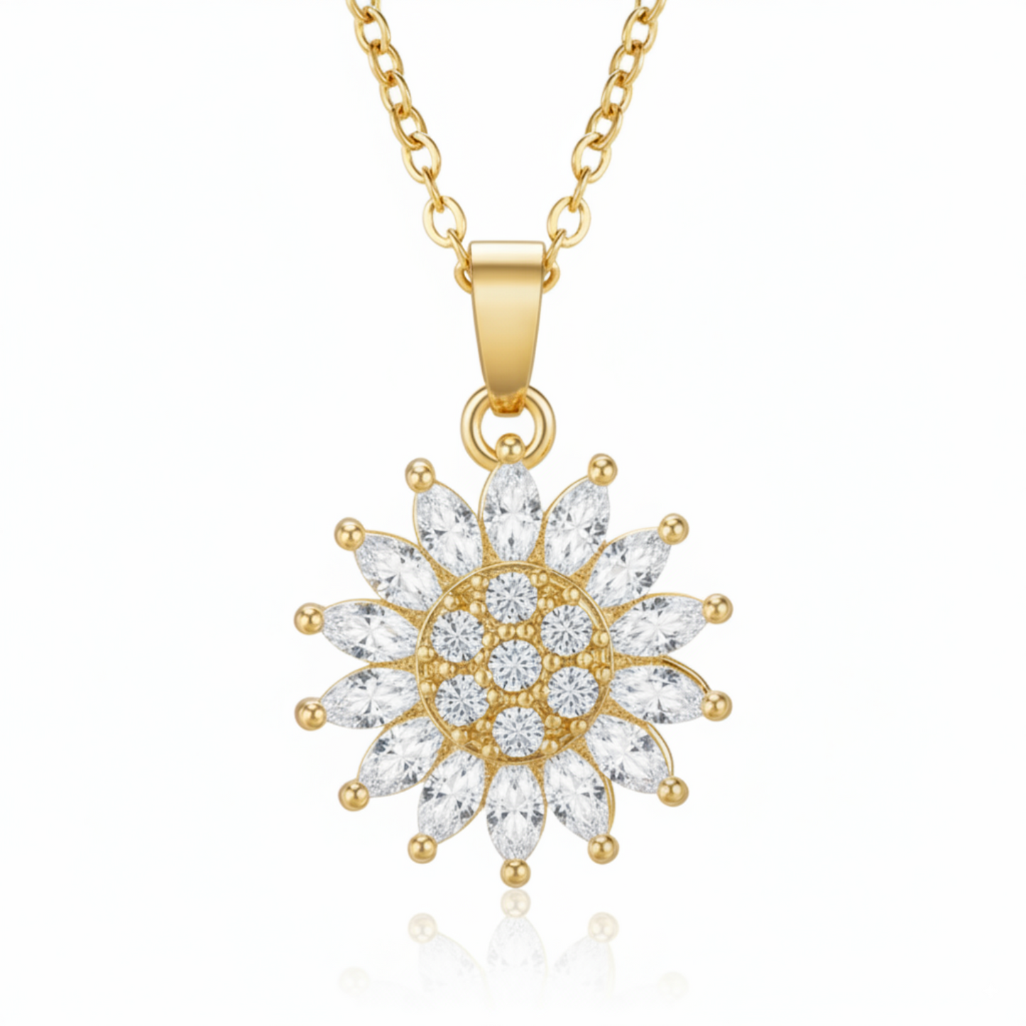 RICCARDI - "Rotierende Sonnenblume" Halskette