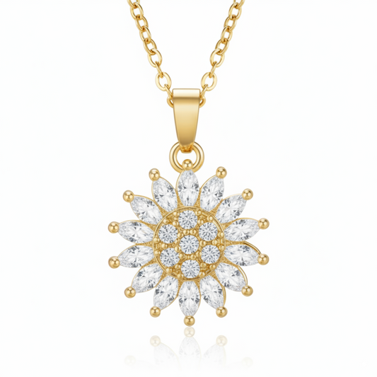 RICCARDI - "Rotierende Sonnenblume" Halskette