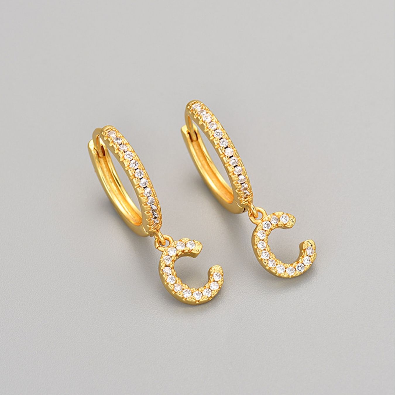 Initialen-Ohrringe „Kristall“