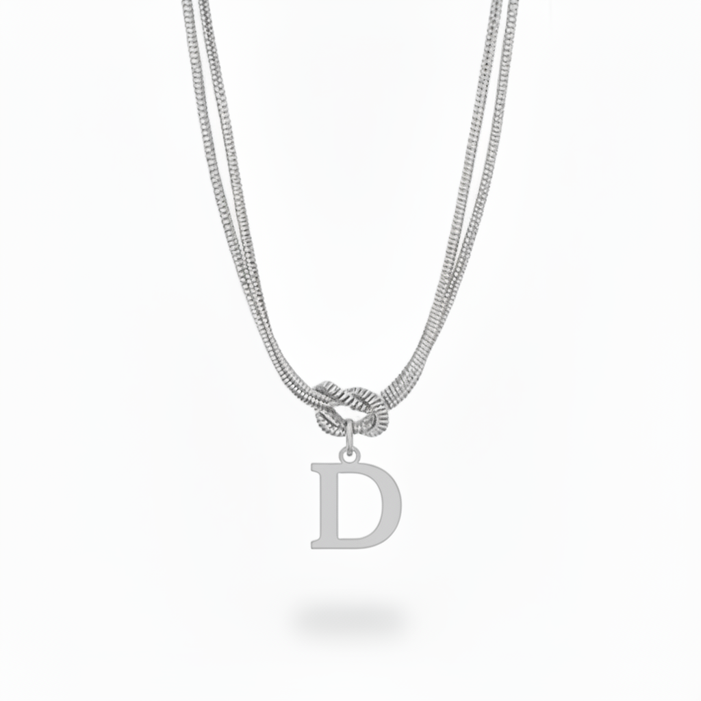 Initialen-Halskette "Alphabet-Knoten"