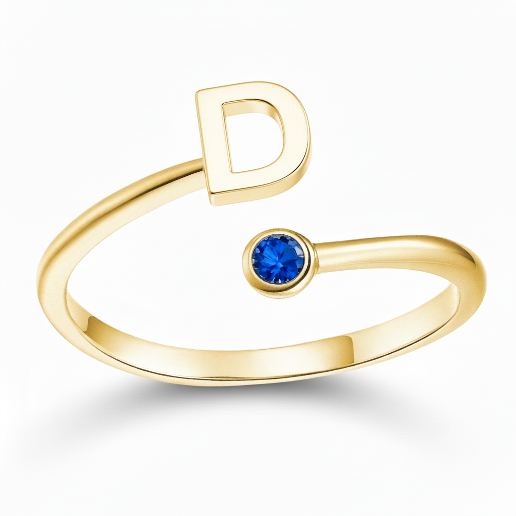 Verstellbarer Initialenring "Essence"